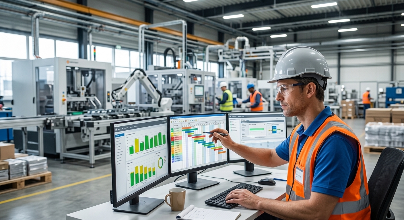 Découvrez le rôle clé de l'ordonnanceur de production dans l'industrie : missions, outils ERP/MES, compétences et certificat professionnel avec NC Academy en Suisse.